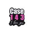 K-pop enamel pin with pink Case 143 and I Love You text in heart shaped badge - Case 143 Irregular Text Style (QHXZ1820)