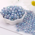 Macro detail of 8mm blue and purple acrylic round beads with glitter and crackle texture - 8mm (100pcs/Pack) / Aqua