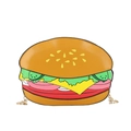 Creative hamburger-shaped crossbody bag with gold chain strap for women in food series - Hamburger
