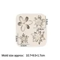 White silicone flower mold with daisy and lotus shapes for DIY resin phone case crafts - 2# (Gray 15-830) / Gray