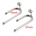 Silver U-shaped stainless steel earring findings measuring 37mm by 14mm for DIY jewelry - 37mm U-shape / Steel