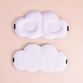3D cloud shaped sleep mask in lavender purple showing double sided breathable silk texture - Lavender