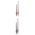 Elegant walnut wood style clock hands set with decorative flower shape pattern tips - Coffee