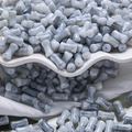 Bamboo shaped beads with grey marble texture for handmade jewelry making - Spirit Rain (Porcelain 6x12mm)