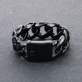 Dettaglio del bracciale a catena cubana nera da 31 mm in acciaio con chiusura a scatto - Nero (KB187083-KJX)