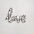 Silver foil Love balloon with metallic finish for wedding and party decorations - Silver Love Script Balloon
