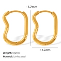 Goldene unregelmäßige Wellen-Ohrringe aus Edelstahl mit Maßen 18,7mm x 13,7mm - EH826 Unregelmäßig / Gold