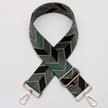 Adjustable woven chevron strap with gold metal buckles for crossbody handbags - No. 533