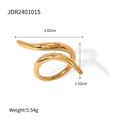 Minimalist spiral 18k gold stainless steel open ring weighing 5.54g for women - Modern Spiral Wrap Ring-JDR2401015