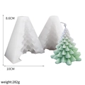 White silicone Christmas tree candle mold set with 10cm width and 282g weight specs - Small Spiral Leaf Tree - Split Mold / Milky White