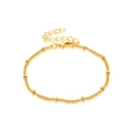 Vergoldetes Messing-Perlenarmband mit verstellbarem Glied und Karabinerverschluss - Goldene Perlenkette