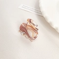 Elegant acrylic hair claw with brown and cream marble texture on leather background - Style O (3.2CM/Classic Tortoiseshell)