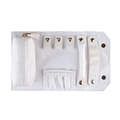 Portable cream white jewelry organizer roll with leather texture and multi-compartments - 12.5*6.5cm / Glitter White