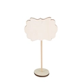 Mini wooden blackboard sign with ornate lace border and round base in natural wood - Butterfly Plain Board