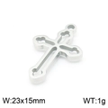 Pendentif croix évidée en argent et acier inoxydable, taille 23x15mm et poids 1g - Style Évidé Aérodynamique (KLJ7097-Z)