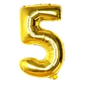 Golden number 5 foil balloon with metallic texture for birthday party decoration - 32 Inch Number 5-Gold