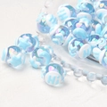 Blue and white acrylic beads with star and HI pattern for DIY jewelry and pens - Transparent Bead + Hi + Blue Star / 18mm