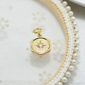 Gold stainless steel coin pendant with relief star and removable lobster clasp - Eight-pointed Star Coin