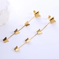 Detail of long gold tassel earrings featuring multiple butterfly charms on fine chains - Gold Butterfly Long Tassel Style (Style 12)