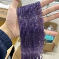 Faceted small purple natural stone beads for DIY jewelry making and handicraft - Gradient Amethyst 3mm