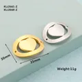 Herzanhänger aus Edelstahl in Gold und Silber mit hohlem ovalem Rahmen-Design - Ovaler Rahmen Herz Inlay Stil (KLJ2660-Z) / Gold