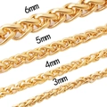 Hip-Hop Goldkette aus Edelstahl in den Breiten 3mm, 4mm, 5mm und 6mm erhältlich - 45cm Länge-Gold 3mm Breite / Gold