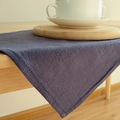Dark grey purple waffle linen cotton table runner on a light wooden table - 30*40cm / Sapphire Blue