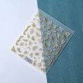 5D geprägte weiße Jasmin-Nagelsticker mit realistischen 3D-Blütenblättern und Blättern - Weiße Jasmin-Stil (FEB-349)