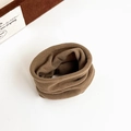 Elastic dark brown suede scrunchie with soft velvet texture for thick ponytails - Light Coffee