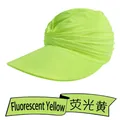 Damen Sonnenschirm Mütze mit UV-Schutz in fluoreszierendem Gelb und Falten-Stirnband - Einheitsgröße / Neongelb