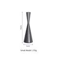 Short vintage bronze candle holder 19cm height matte dark grey metal finish for dining - Small (19cm) / Gunmetal