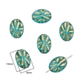 Baroque acrylic oval beads in lake blue with gold foil for DIY jewelry making - #21 Oval Bead 50pcs/pack