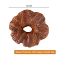 Deep brown PU fake rye bagel prop, 14.5cm diameter with textured white frosted finish - Flower Shaped Bread