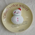 Christmas snowman plush pendant with red hat and pink buttons, size 11cm by 8cm - Snowman