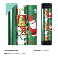 Christmas wrapping paper rolls featuring green metallic, santa claus, and letter patterns - 43cm*3m*3 Rolls / Set 1 (3 Rolls Set)
