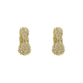 18k gold plated balloon bubble earring studs with sparkling zircon letter initial details - Letter I