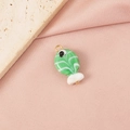 Handmade green swirl glass clownfish pendant with gold loop for DIY jewelry - Green Striped Fish Single Loop (3#) / Gold