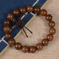 Pulsera de cuentas de madera de wengué africano con veta de montaña y nudo decorativo - 10mm*19 Cuentas [Estándar]