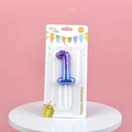 Number 1 birthday candle with blue-purple galaxy gradient and gold glitter finish - Number 1 / Purple To Blue Gradient