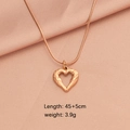 Rose gold stainless steel necklace with textured heart pendant, 45+5cm length, 3.9g - Rose Gold Small Heart Style (LT064MP696)