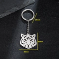 Portachiavi con tigre dello zodiaco cinese in acciaio inossidabile con ciondolo da 30mm - Testa di Tigre