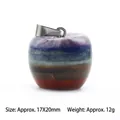 Apple-shaped seven-chakra gemstone pendant made of amethyst, lapis and tiger eye - Small Apple Pendant