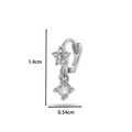 Silver earring with micro-set zircon flower pendant and measurements 1.4cm by 0.54cm - Flower Drop Design (4#) / Silver