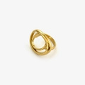 Vista de detalle del anillo de doble aro en acero inoxidable chapado en oro brillante - US 7 / Dorado