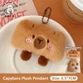 Cute brown capybara plush keychain charm in bread shape with bead chain 8.5x7cm - Charm / 6# Bread Capybara Doll