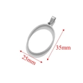 Silver stainless steel oval pendant bezel measuring 35mm by 25mm for DIY jewelry - Oval / Steel