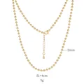2mm gold-plated copper bead necklace chain 51cm length with 4cm extension and lobster clasp - Gold S-0021 (55cm/2mm)