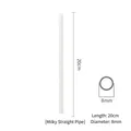 Straight milky white glass drinking straw with 20cm length and 8mm diameter - Straight / Milky White
