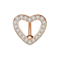 Eleganter herzförmiger Bauchnabelpiercing in Roségold mit funkelnden Zirkonia-Steinen - Roségold