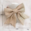 Fiocco natalizio glitterato dorato 17x20cm per decorazioni albero e regali - 17cm / Champagne
